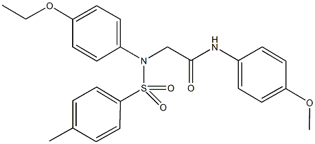 2-{4-ethoxy[(4-methylphenyl)sulfonyl]anilino}-N-(4-methoxyphenyl)acetamide 구조식 이미지