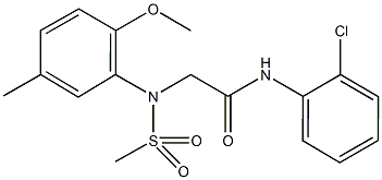 N-(2-chlorophenyl)-2-[2-methoxy-5-methyl(methylsulfonyl)anilino]acetamide 구조식 이미지