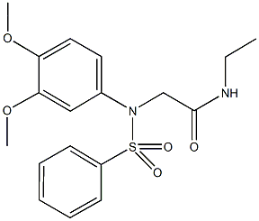 2-[3,4-dimethoxy(phenylsulfonyl)anilino]-N-ethylacetamide 구조식 이미지