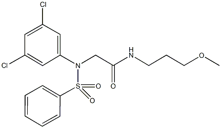 2-[3,5-dichloro(phenylsulfonyl)anilino]-N-(3-methoxypropyl)acetamide 구조식 이미지
