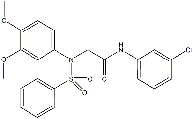 N-(3-chlorophenyl)-2-[3,4-dimethoxy(phenylsulfonyl)anilino]acetamide 구조식 이미지