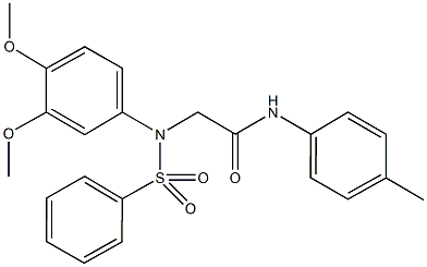2-[3,4-dimethoxy(phenylsulfonyl)anilino]-N-(4-methylphenyl)acetamide Structure