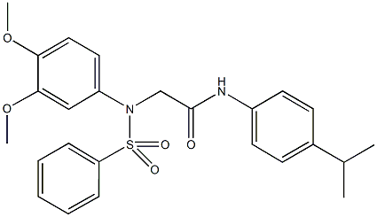 2-[3,4-dimethoxy(phenylsulfonyl)anilino]-N-(4-isopropylphenyl)acetamide 구조식 이미지