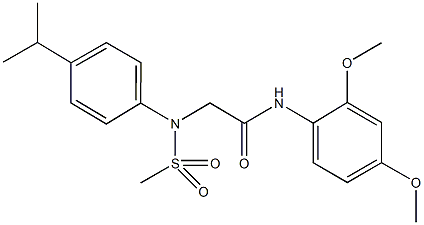 N-(2,4-dimethoxyphenyl)-2-[4-isopropyl(methylsulfonyl)anilino]acetamide 구조식 이미지