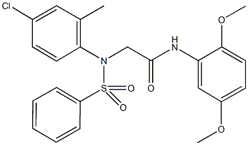 2-[4-chloro-2-methyl(phenylsulfonyl)anilino]-N-(2,5-dimethoxyphenyl)acetamide 구조식 이미지