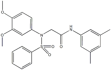 2-[3,4-dimethoxy(phenylsulfonyl)anilino]-N-(3,5-dimethylphenyl)acetamide 구조식 이미지