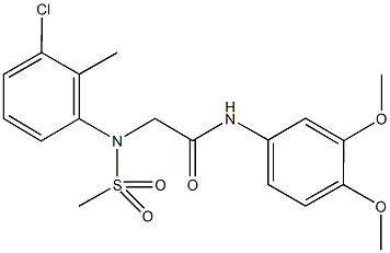 2-[3-chloro-2-methyl(methylsulfonyl)anilino]-N-(3,4-dimethoxyphenyl)acetamide Structure