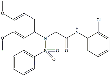 N-(2-chlorophenyl)-2-[3,4-dimethoxy(phenylsulfonyl)anilino]acetamide 구조식 이미지