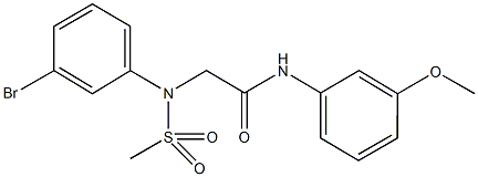 2-[3-bromo(methylsulfonyl)anilino]-N-(3-methoxyphenyl)acetamide 구조식 이미지