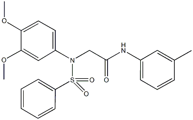 2-[3,4-dimethoxy(phenylsulfonyl)anilino]-N-(3-methylphenyl)acetamide 구조식 이미지