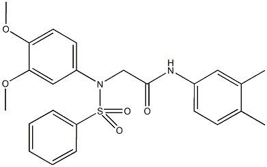 2-[3,4-dimethoxy(phenylsulfonyl)anilino]-N-(3,4-dimethylphenyl)acetamide 구조식 이미지