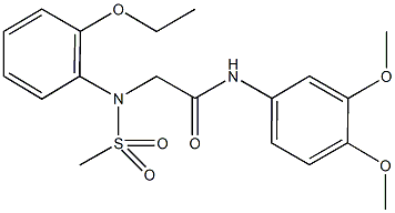 N-(3,4-dimethoxyphenyl)-2-[2-ethoxy(methylsulfonyl)anilino]acetamide 구조식 이미지