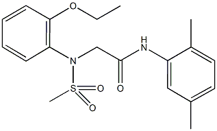 N-(2,5-dimethylphenyl)-2-[2-ethoxy(methylsulfonyl)anilino]acetamide Structure