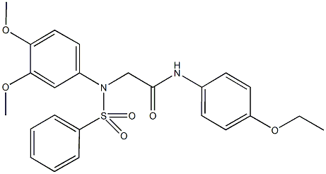 2-[3,4-dimethoxy(phenylsulfonyl)anilino]-N-(4-ethoxyphenyl)acetamide 구조식 이미지