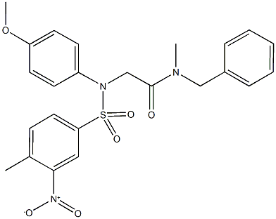 N-benzyl-2-[({3-nitro-4-methylphenyl}sulfonyl)-4-methoxyanilino]-N-methylacetamide 구조식 이미지