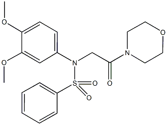 N-(3,4-dimethoxyphenyl)-N-(2-morpholin-4-yl-2-oxoethyl)benzenesulfonamide 구조식 이미지