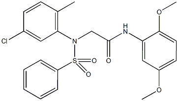 2-[5-chloro-2-methyl(phenylsulfonyl)anilino]-N-(2,5-dimethoxyphenyl)acetamide 구조식 이미지