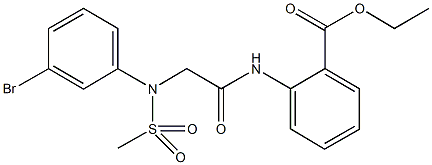 ethyl 2-({[3-bromo(methylsulfonyl)anilino]acetyl}amino)benzoate Structure