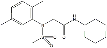 N-cyclohexyl-2-[2,5-dimethyl(methylsulfonyl)anilino]acetamide 구조식 이미지