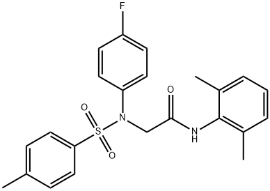 N-(2,6-dimethylphenyl)-2-{4-fluoro[(4-methylphenyl)sulfonyl]anilino}acetamide 구조식 이미지