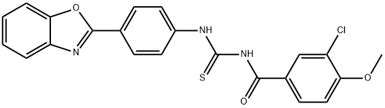 N-[4-(1,3-benzoxazol-2-yl)phenyl]-N'-(3-chloro-4-methoxybenzoyl)thiourea Structure