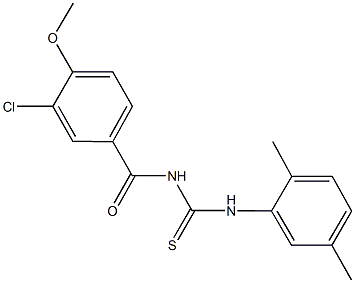 N-(3-chloro-4-methoxybenzoyl)-N'-(2,5-dimethylphenyl)thiourea 구조식 이미지