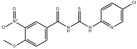 N-(5-chloro-2-pyridinyl)-N'-{3-nitro-4-methoxybenzoyl}thiourea 구조식 이미지