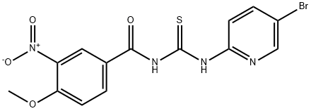 N-(5-bromo-2-pyridinyl)-N'-{3-nitro-4-methoxybenzoyl}thiourea 구조식 이미지