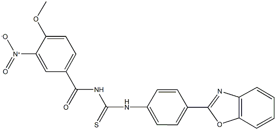 N-[4-(1,3-benzoxazol-2-yl)phenyl]-N'-{3-nitro-4-methoxybenzoyl}thiourea Structure
