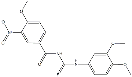 N-(3,4-dimethoxyphenyl)-N'-{3-nitro-4-methoxybenzoyl}thiourea 구조식 이미지