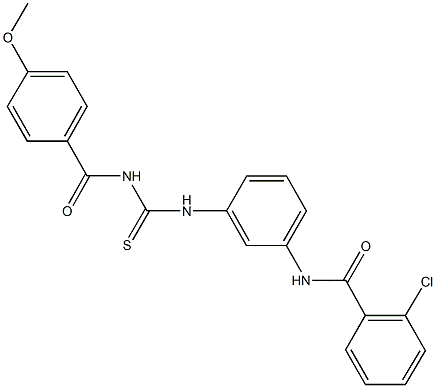 2-chloro-N-[3-({[(4-methoxybenzoyl)amino]carbothioyl}amino)phenyl]benzamide Structure