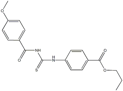 propyl 4-({[(4-methoxybenzoyl)amino]carbothioyl}amino)benzoate Structure