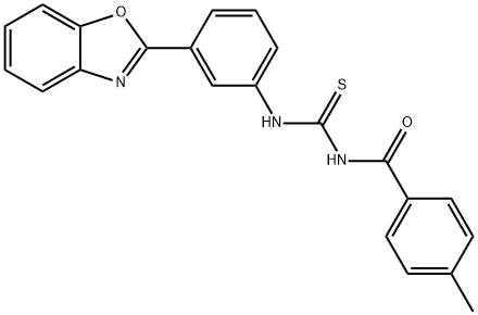 N-[3-(1,3-benzoxazol-2-yl)phenyl]-N'-(4-methylbenzoyl)thiourea Structure