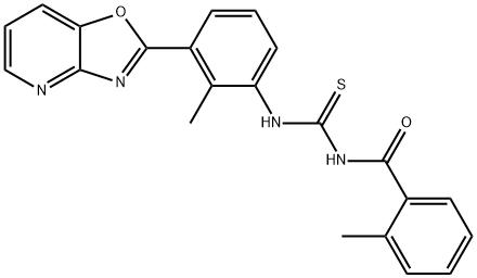 N-(2-methylbenzoyl)-N'-(2-methyl-3-[1,3]oxazolo[4,5-b]pyridin-2-ylphenyl)thiourea 구조식 이미지