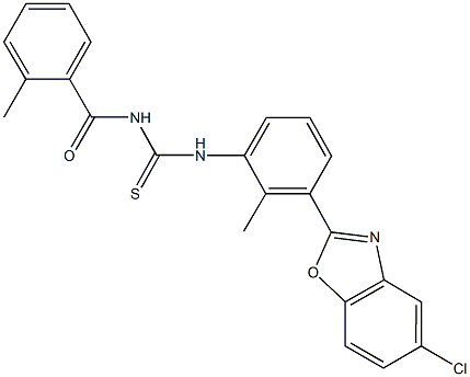 N-[3-(5-chloro-1,3-benzoxazol-2-yl)-2-methylphenyl]-N'-(2-methylbenzoyl)thiourea 구조식 이미지