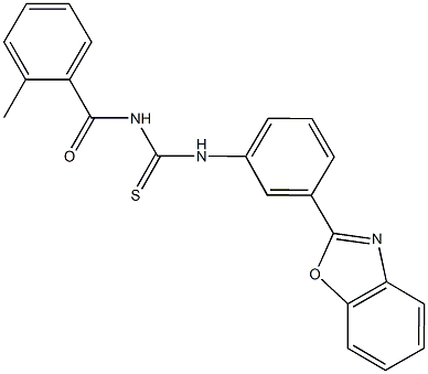 N-[3-(1,3-benzoxazol-2-yl)phenyl]-N'-(2-methylbenzoyl)thiourea 구조식 이미지