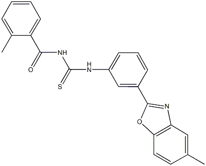 N-[3-(5-methyl-1,3-benzoxazol-2-yl)phenyl]-N'-(2-methylbenzoyl)thiourea 구조식 이미지