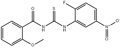 N-{2-fluoro-5-nitrophenyl}-N'-(2-methoxybenzoyl)thiourea 구조식 이미지