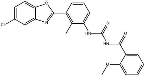 N-[3-(5-chloro-1,3-benzoxazol-2-yl)-2-methylphenyl]-N'-(2-methoxybenzoyl)thiourea Structure