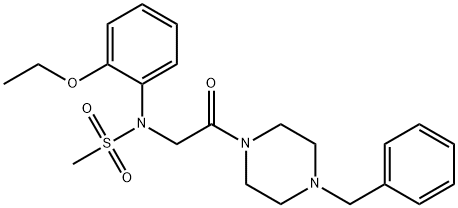 N-[2-(4-benzyl-1-piperazinyl)-2-oxoethyl]-N-(2-ethoxyphenyl)methanesulfonamide 구조식 이미지