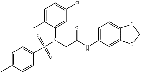 N-(1,3-benzodioxol-5-yl)-2-{5-chloro-2-methyl[(4-methylphenyl)sulfonyl]anilino}acetamide 구조식 이미지