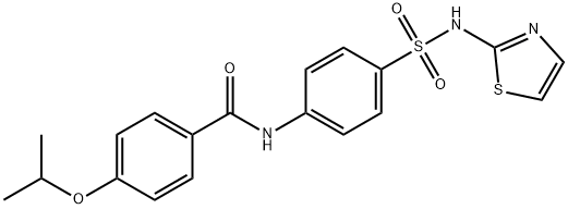 4-isopropoxy-N-{4-[(1,3-thiazol-2-ylamino)sulfonyl]phenyl}benzamide 구조식 이미지