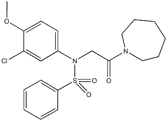 N-[2-(1-azepanyl)-2-oxoethyl]-N-(3-chloro-4-methoxyphenyl)benzenesulfonamide 구조식 이미지