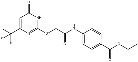 ethyl 4-[({[4-oxo-6-(trifluoromethyl)-1,4-dihydro-2-pyrimidinyl]sulfanyl}acetyl)amino]benzoate 구조식 이미지