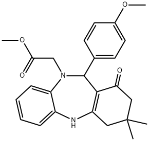 methyl [11-(4-methoxyphenyl)-3,3-dimethyl-1-oxo-1,2,3,4,5,11-hexahydro-10H-dibenzo[b,e][1,4]diazepin-10-yl]acetate Structure