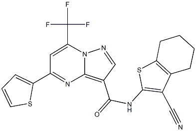 N-(3-cyano-4,5,6,7-tetrahydro-1-benzothien-2-yl)-5-(2-thienyl)-7-(trifluoromethyl)pyrazolo[1,5-a]pyrimidine-3-carboxamide Structure