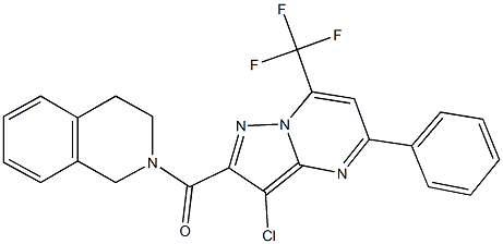 2-{[3-chloro-5-phenyl-7-(trifluoromethyl)pyrazolo[1,5-a]pyrimidin-2-yl]carbonyl}-1,2,3,4-tetrahydroisoquinoline Structure