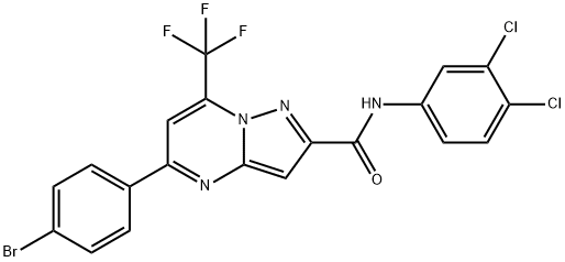 5-(4-bromophenyl)-N-(3,4-dichlorophenyl)-7-(trifluoromethyl)pyrazolo[1,5-a]pyrimidine-2-carboxamide Structure