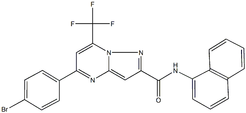 5-(4-bromophenyl)-N-(1-naphthyl)-7-(trifluoromethyl)pyrazolo[1,5-a]pyrimidine-2-carboxamide Structure