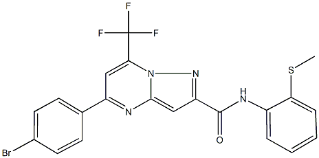 5-(4-bromophenyl)-N-[2-(methylsulfanyl)phenyl]-7-(trifluoromethyl)pyrazolo[1,5-a]pyrimidine-2-carboxamide 구조식 이미지